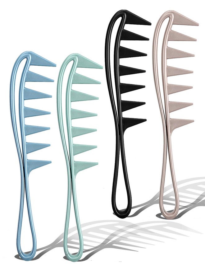 Thrymme 4Pcs Wide Tooth Comb, Large Wide Tooth Combs for Curly Hair, Detangling & Styling, Salon & Home Use, Women and Men (4 Colors) - Image 1